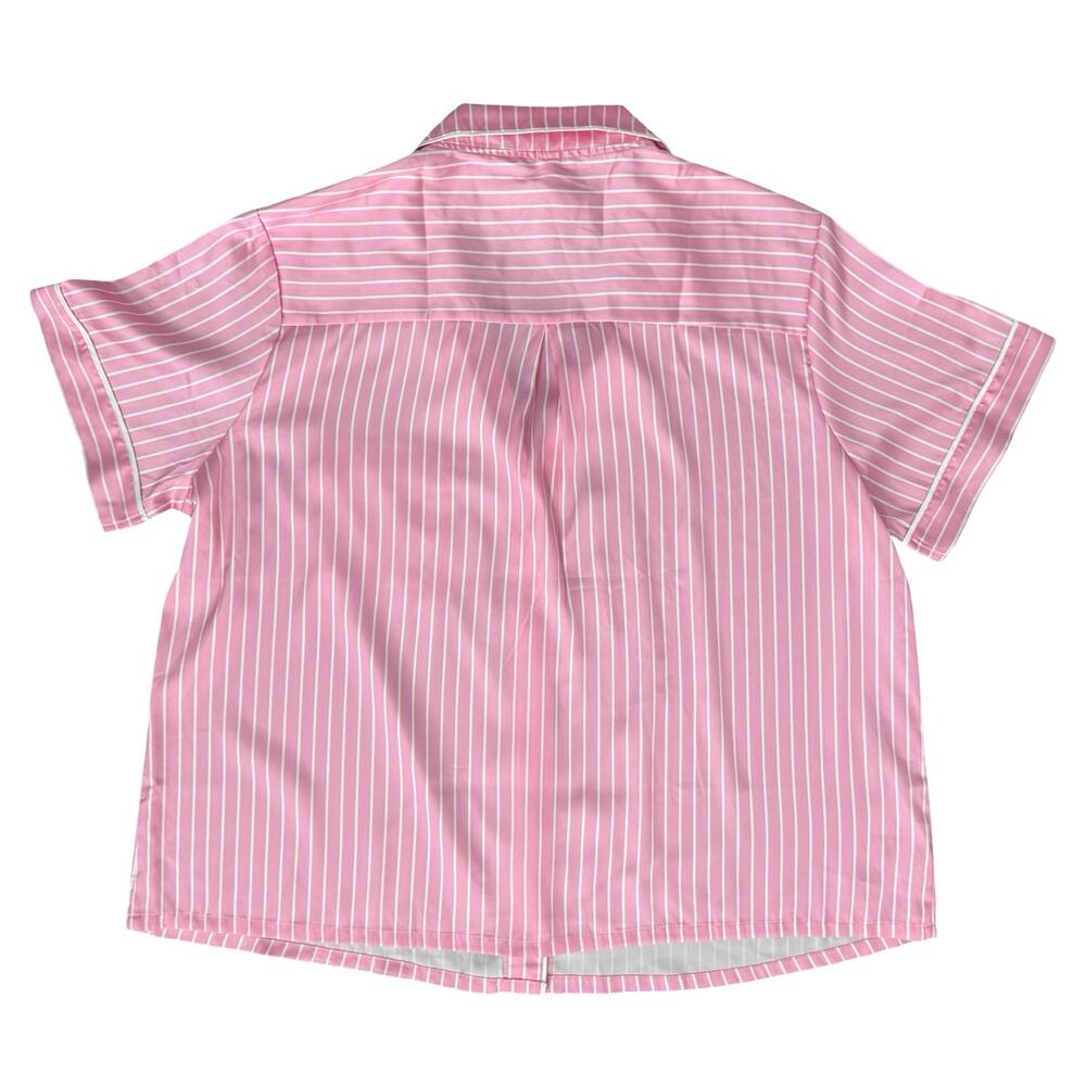 Stars Above Pink White Pinstripe Satin PJ Pajama Shorts Top Set size XXL NEW Tag - Picture 3 of 14